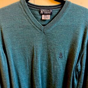 Psycho Bunny V-Neck Merino Wool Sweater Sz L